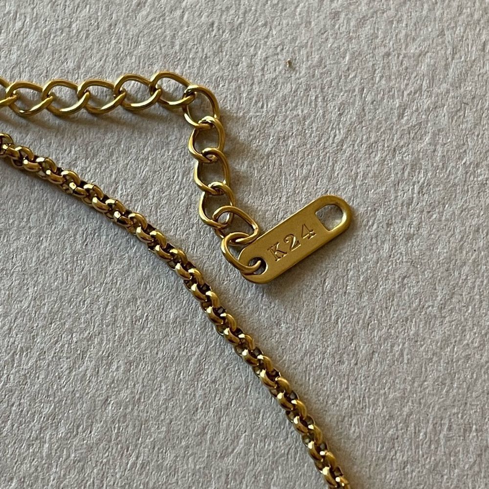 Gold Olive Branch Pendant Necklace N1306 - Picture 4 of 4